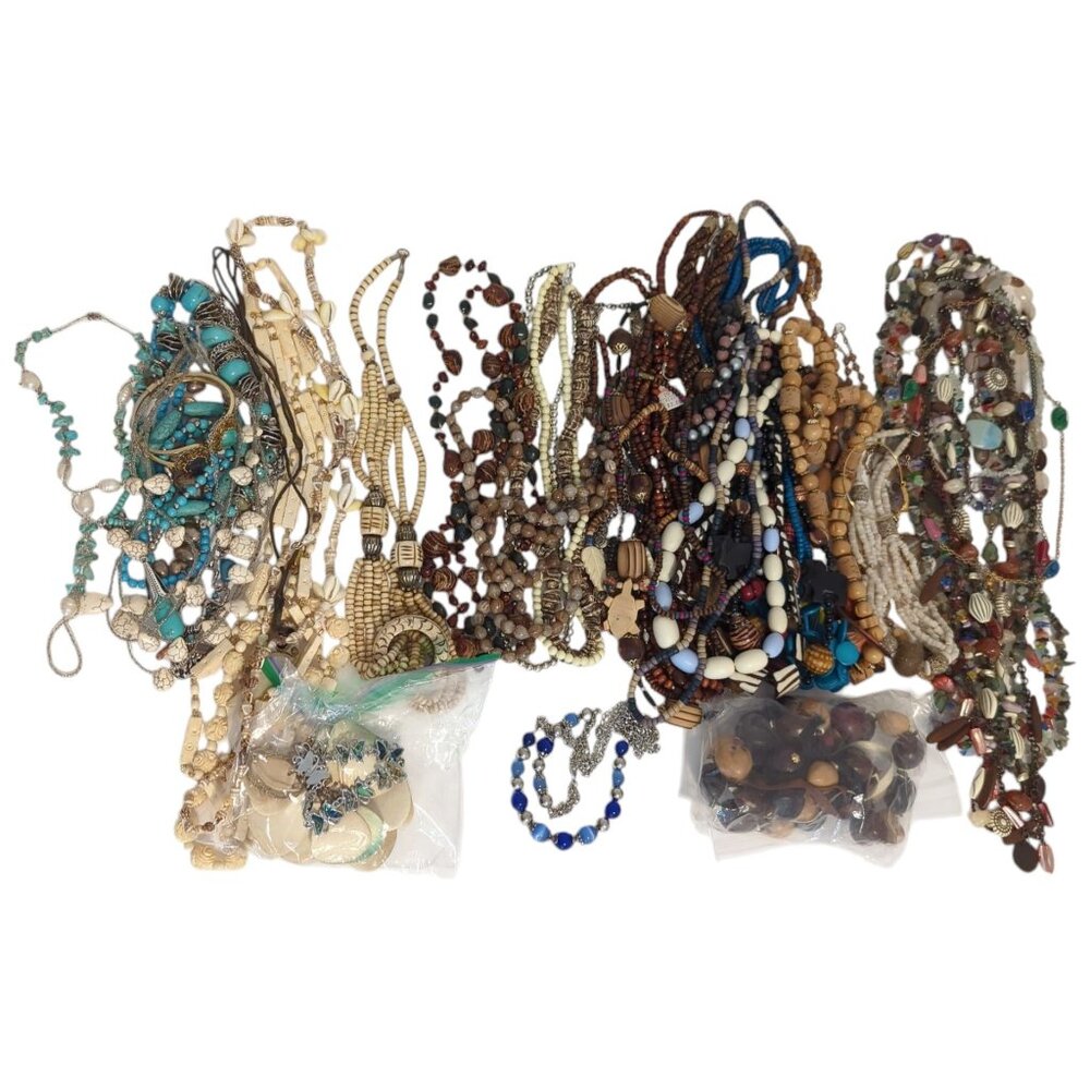 Asstd Beaded Lot Jewelry 4 lb 10.7 oz Semi Precious Gemstones Natural Materials